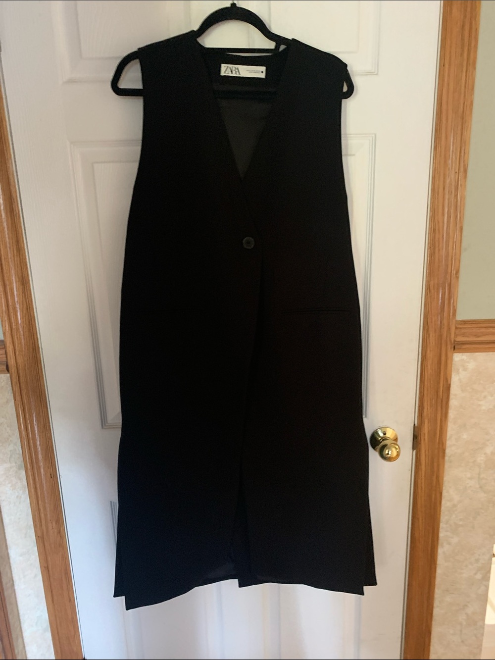 Zara Black Sleeveless Longline Vest